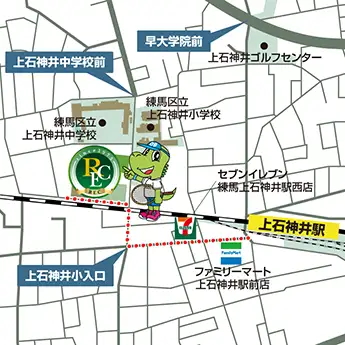 レックインドアテニススクール上石神井の付近地図