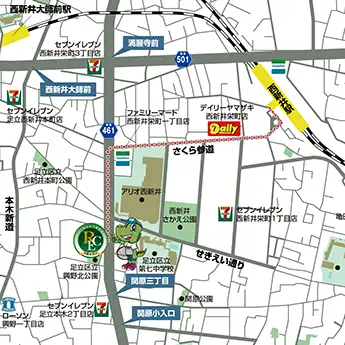 ネオインドアテニススクール西新井の付近地図