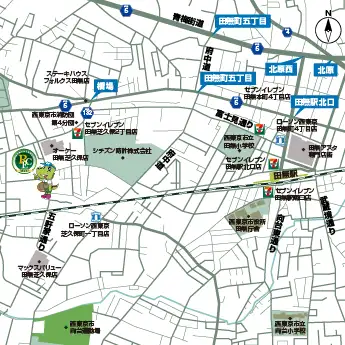 レックインドアテニススクール西東京の付近地図