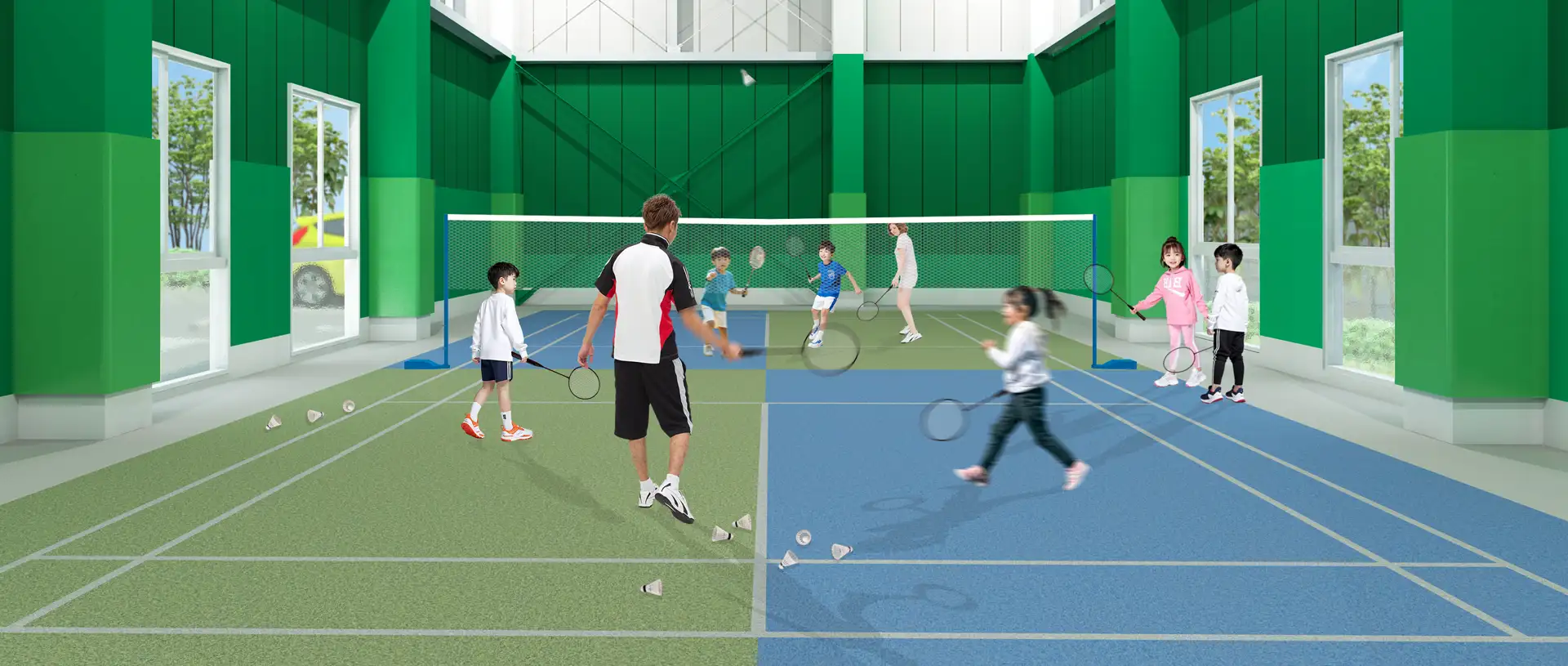 レックインドアテニススクール西東京のテニスコート完成予想図02