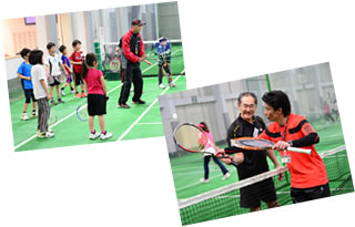 テニスレッスン風景